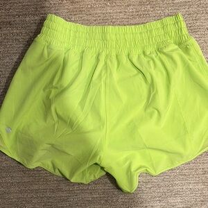 Lululemon Neon Green Hotty Hot HR Shorts